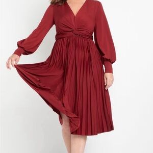 ELOQUII Knot Front Pleated Skirt Dress Size 18